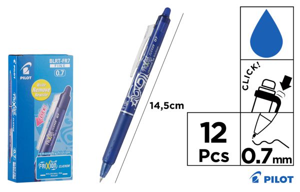 Boligrafo pilot frixion clip azul