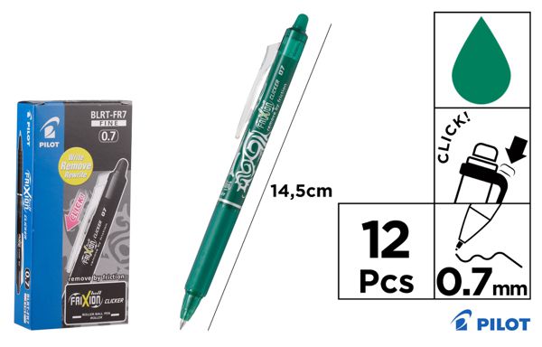 Boligrafo pilot frixion clip verde