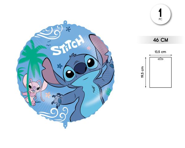 1 foil globo 46cm stitch & angel