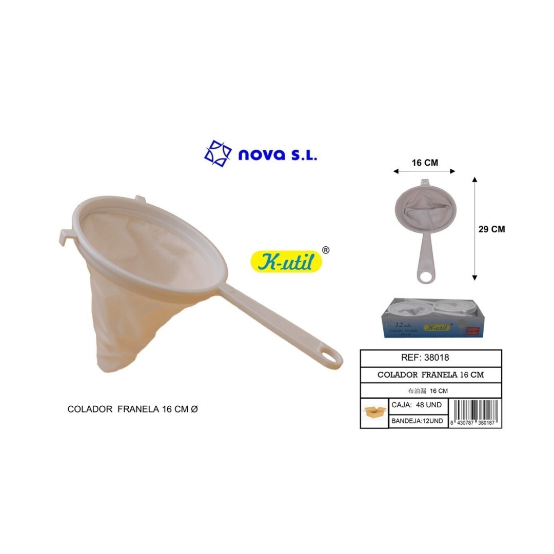 Colador franela 16cm