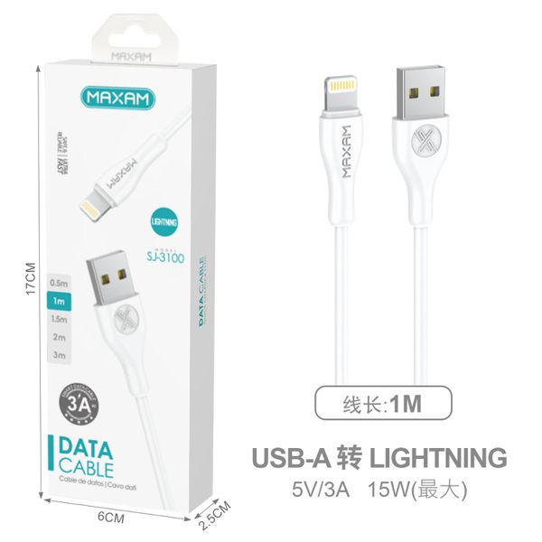 SJ-31 00 Cable de inyección de PVC blanco Apple 3A 1M