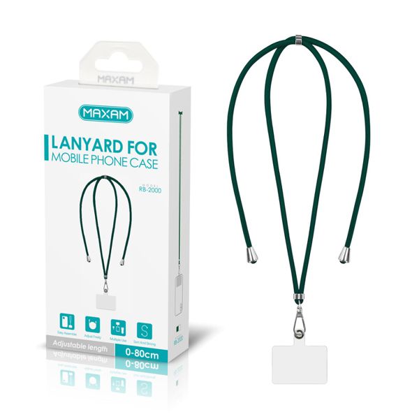 RB-2000 Verde Parche para teléfono móvil con cordón