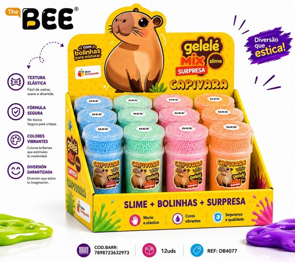 Gelelé Slime Mix Surpresa 153g4x12 Capivara
