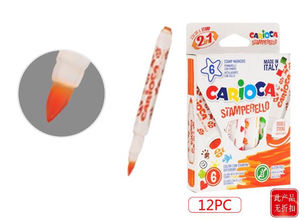 Caja 6 rotuladores stamparello carioca