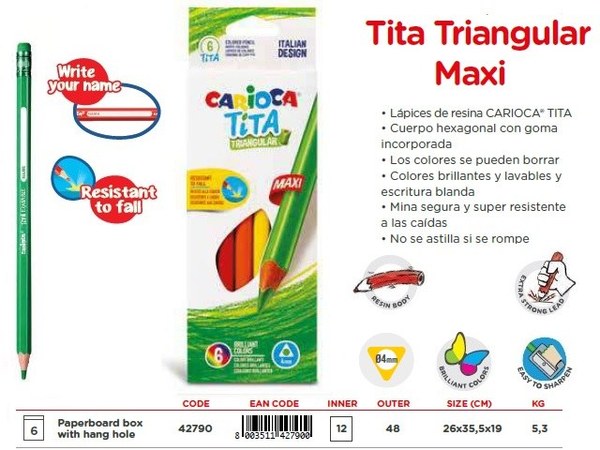 Caja 6 tita maxi triangular