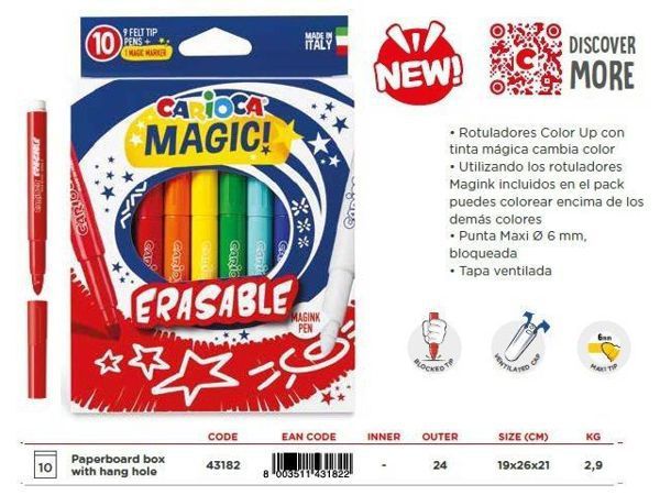 C/ 10 rot. magic markers erasable