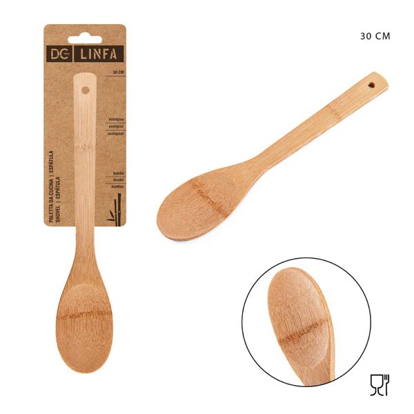 Cuchara bambu redon. 30cm
