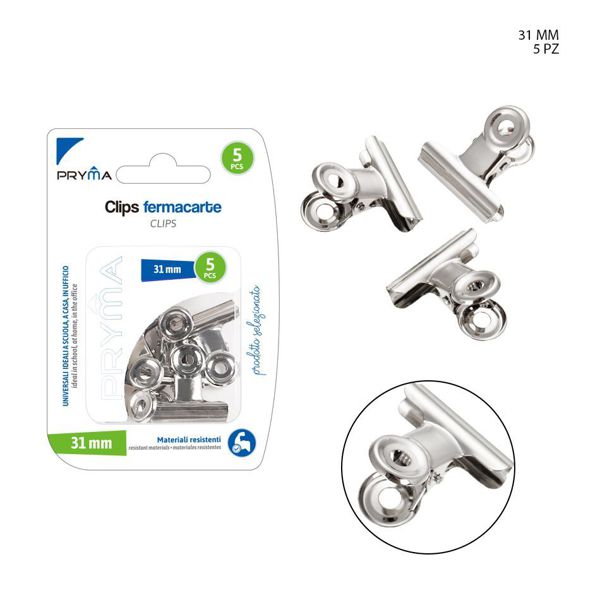 Clip de bulldog metálico 31mm 5pz
