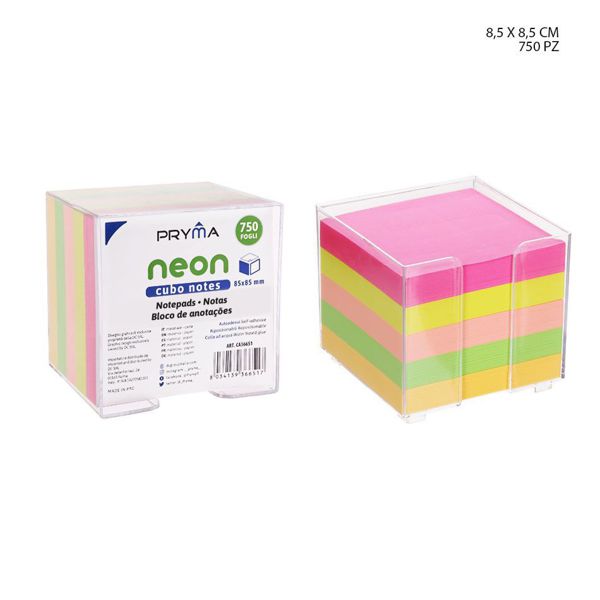 Portanotas 85x85mm 750ff neón