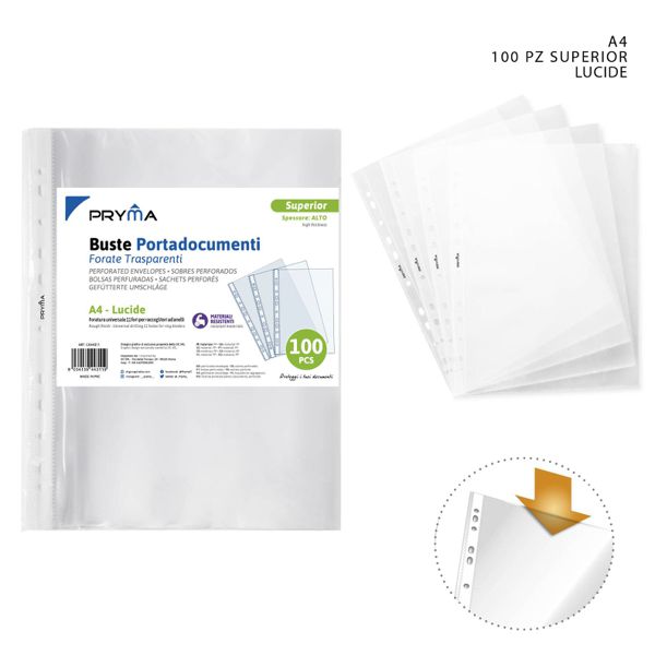 Funda lucida superior a4 100pz