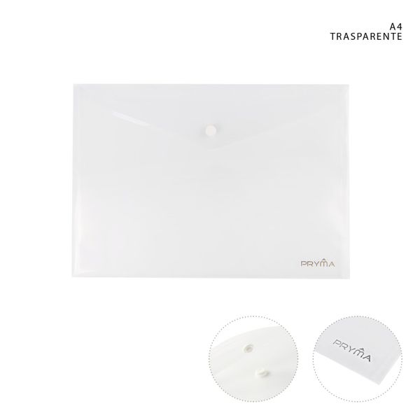 Carpeta botón transparente a4