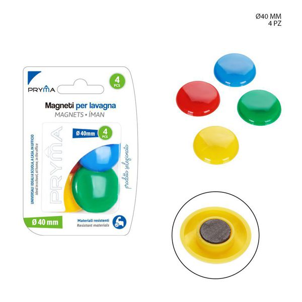 Imán para pizarra 4cm 4pz
