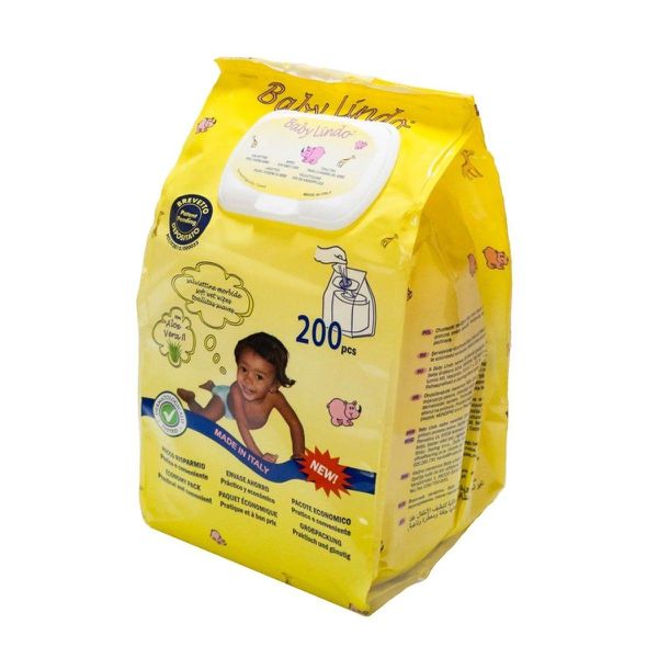Baby lindo toallitas 200ud.bolsa con tapa