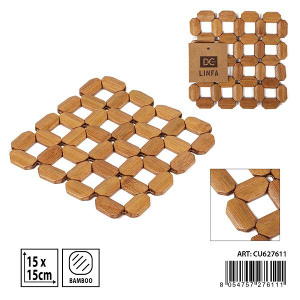 Salvamantel de bambu 15x15cm