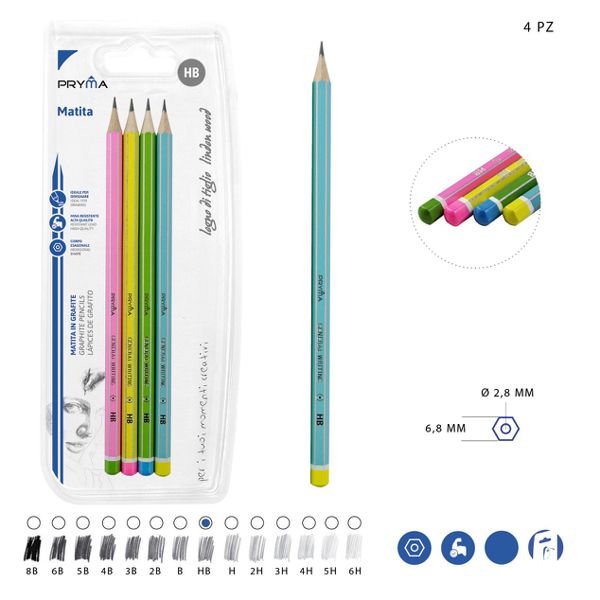 Lapiz de grafito hb 4pz