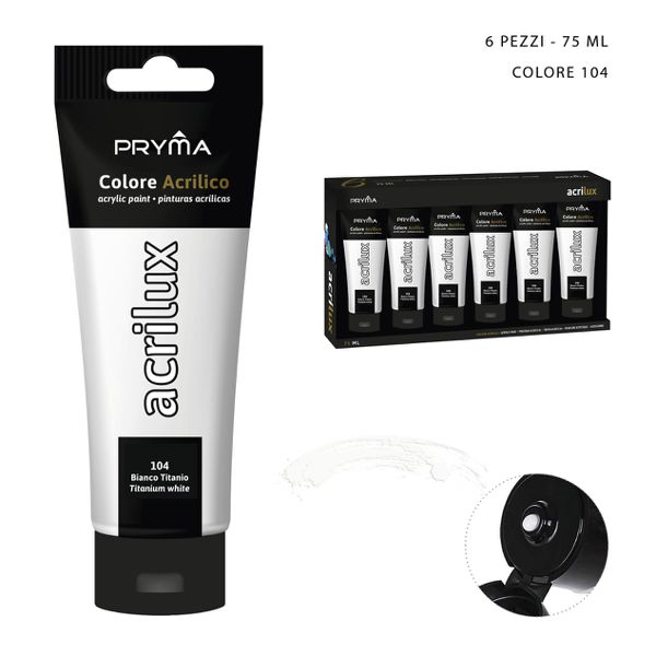 Pintura acrilica 75ml n.104 blanco titanio