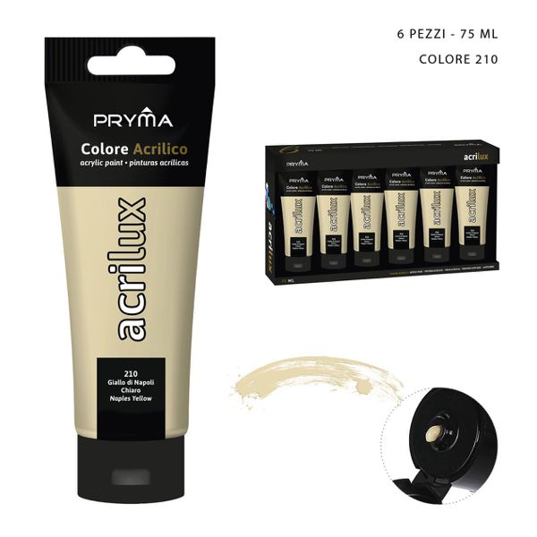 Pintura acrilica 75ml n.210 amarillo napoles claro