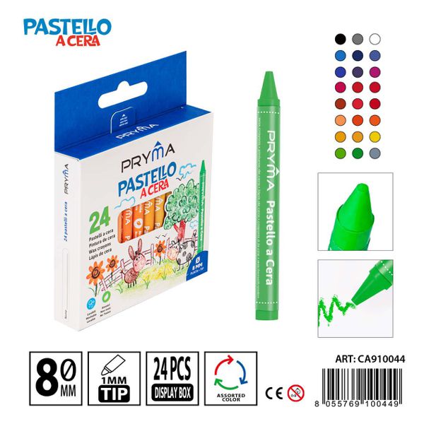 Cera 24 colores 9x0,8cm