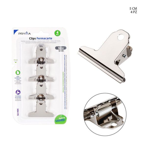 Clip de bulldog metálico 50mm 4pz