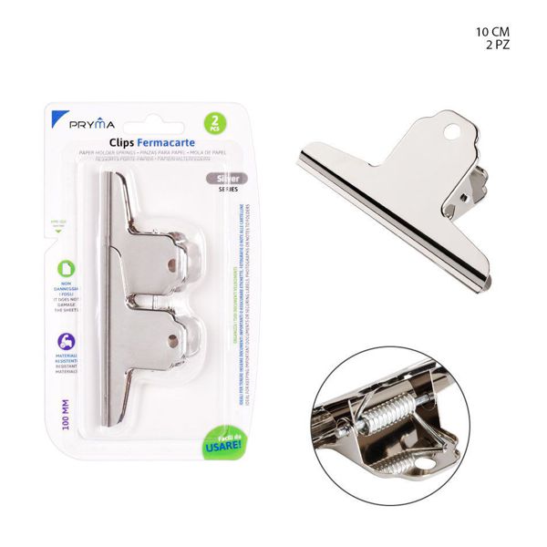 Clip de bulldog metálico 100mm 2pz