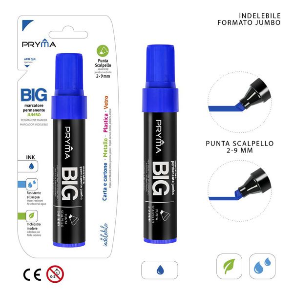 Marcador con punta extragruesa 9mm azul
