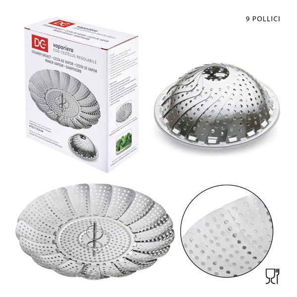 Vaporiera acero 13.5x5.8cm-23.5x6.5cm