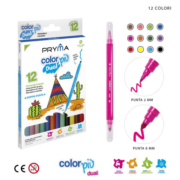 Rotulador de doble punta 12pz