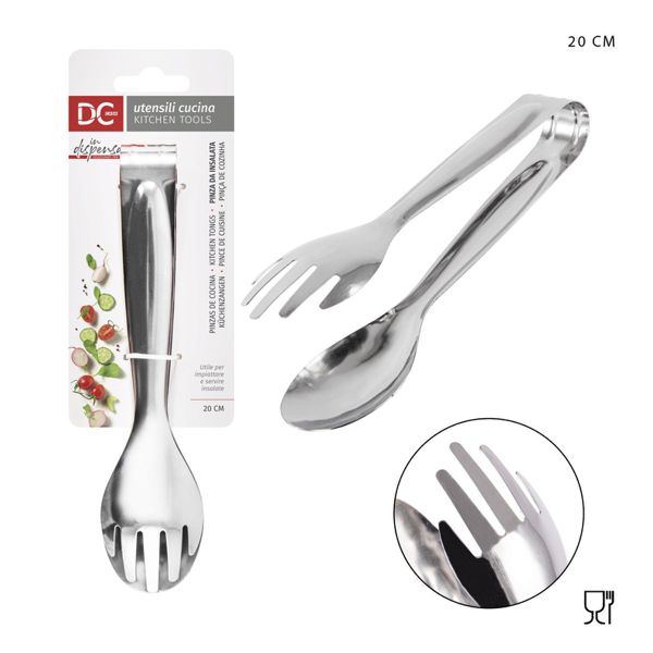 Pinza ensalada acero 20cm