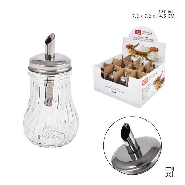 Azucarero de cristal 7.2x7.2x14.5cm