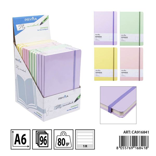 Libreta a6 96ff 1r color pastel
