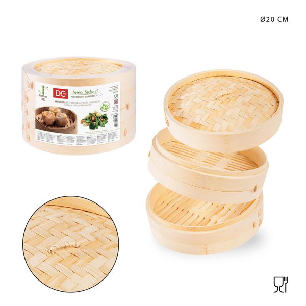 Vaporera bambu 2niveles 20cm