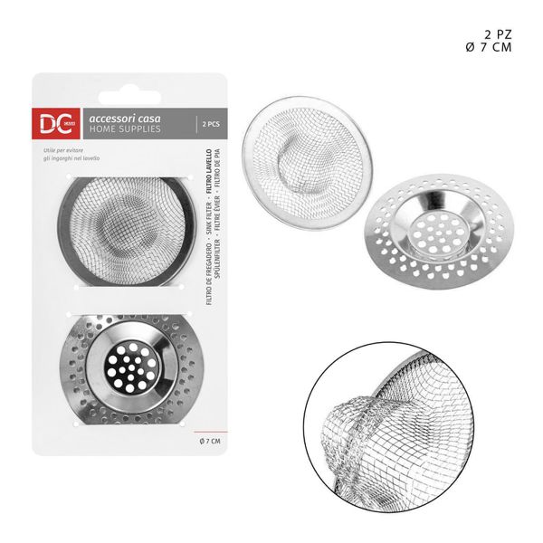 Filtro fregadero acero inox. 7cm 2pz