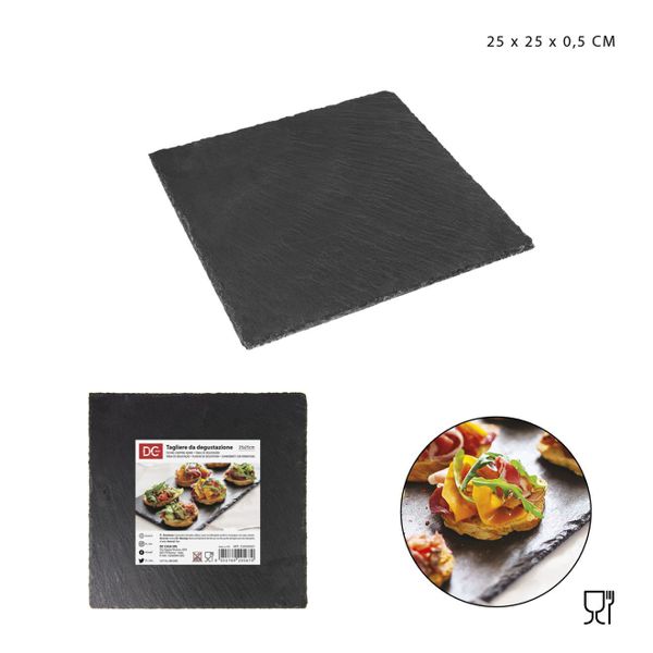 Tabla degustacion cuadrado 25x25x0.5cm