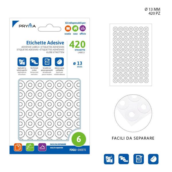 Pegatina para espirales 13cm 6ff blanco