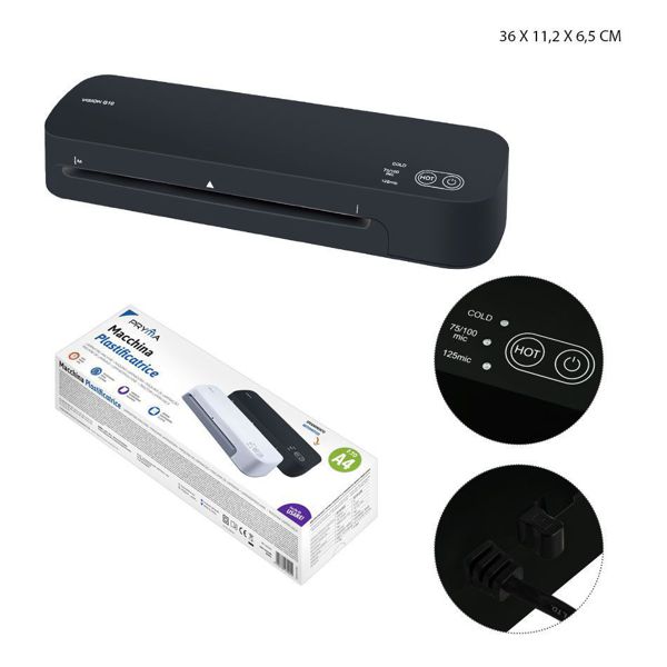Máquina laminadora a4 negro 360x112x65mm