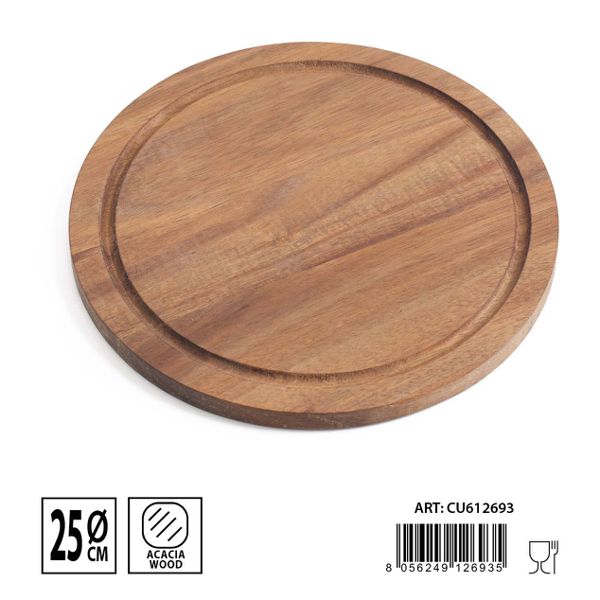 Tabla madera redonda 25x25x1,5cm
