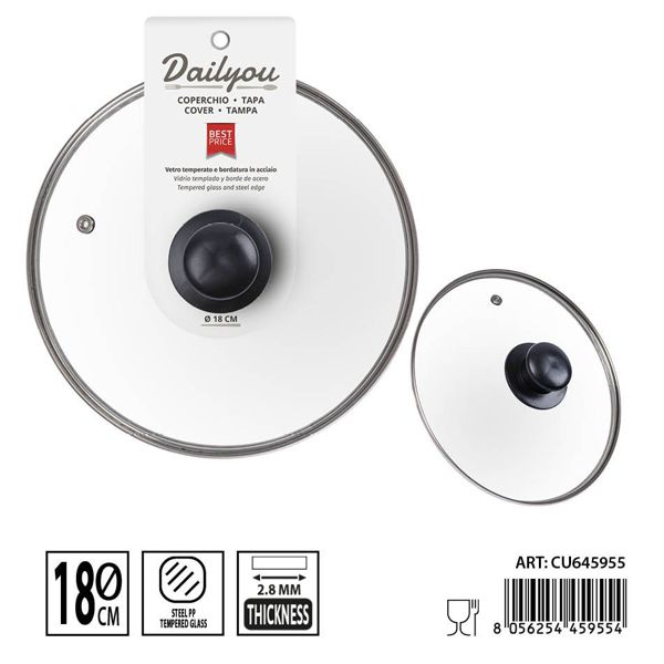 Dc casa tapa de cristal templado 18cm
