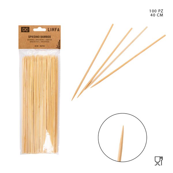 Brochetas bambu 3mmx40cm 100pz