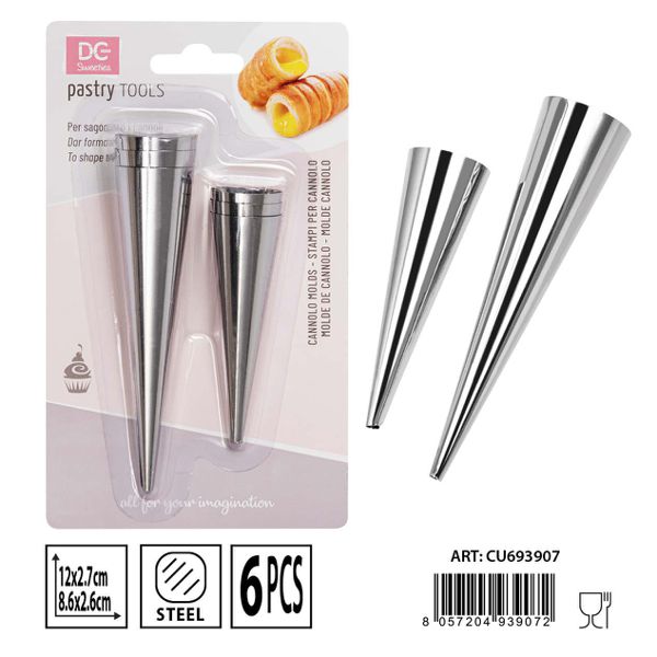 Molde de cono 12x2.7-8.6x2.6cm 6pz