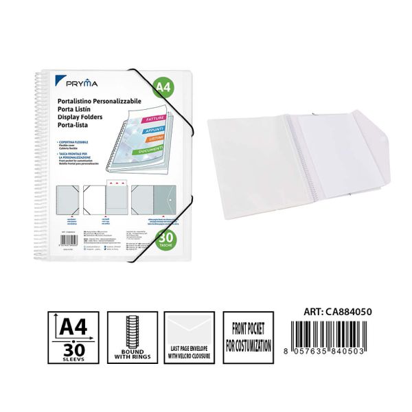 Carpeta anillo y goma funda transparente 30p