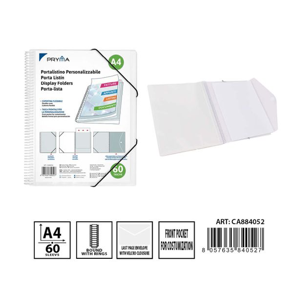 Carpeta anillo y goma funda transparente 60p