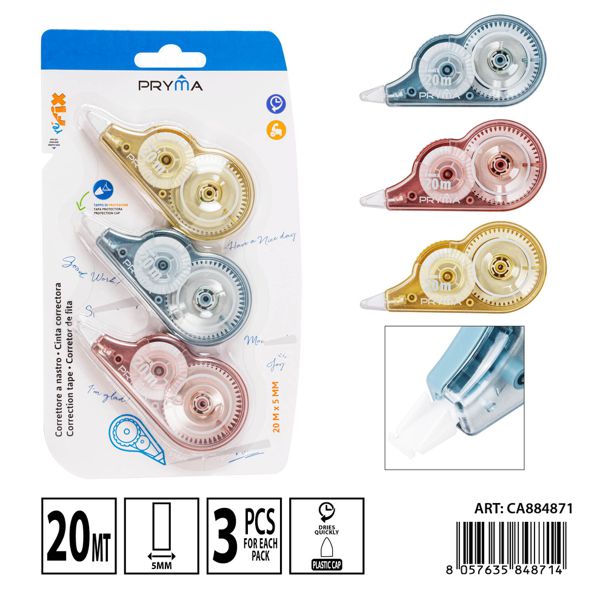 Cinta correctora 5mmx20m 3pz