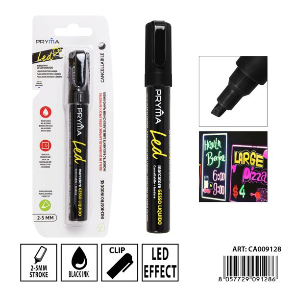 Rotulador de tiza liquida 2mm negro
