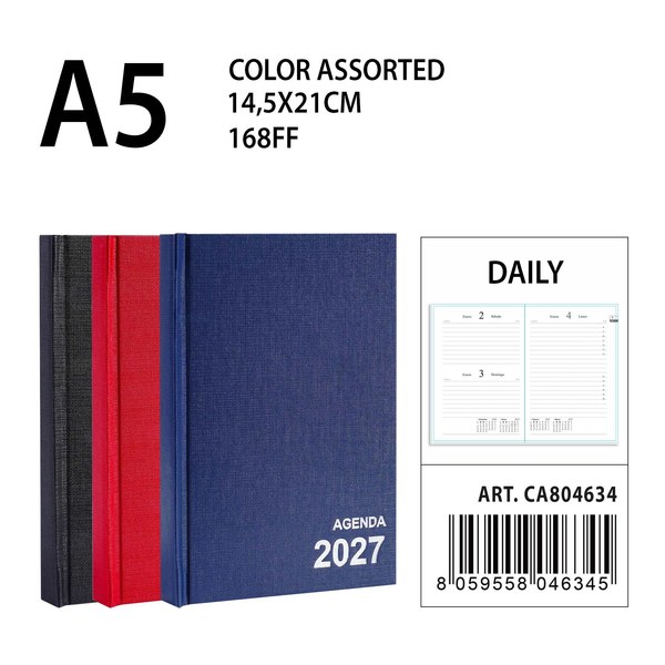 Agenda 2027 dia pagina a5 14.5x21cm t.p