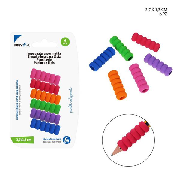 Empuñadura para lápiz 4x1,2cm 6pz
