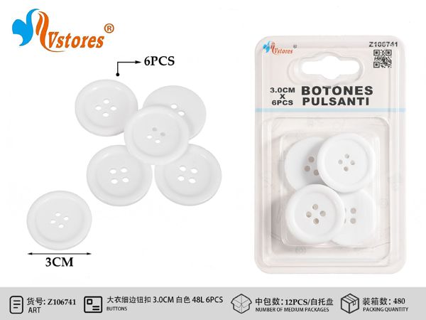 Botones blanco 3.0cm