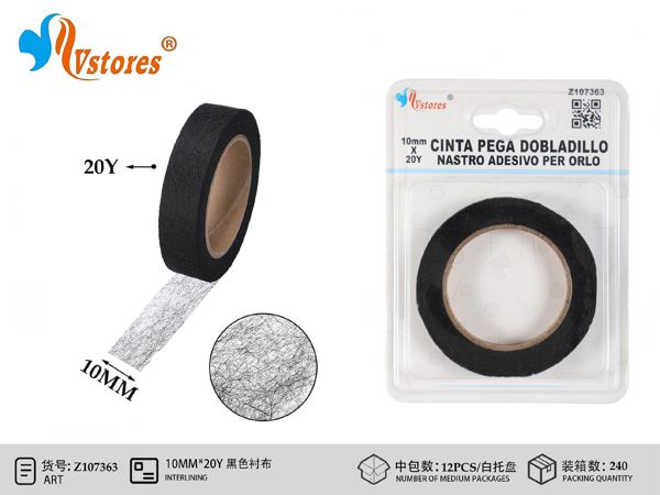 Cinta plancha negro 10mm'
