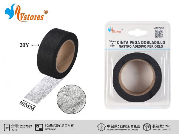 Cinta plancha negro 30mm"20y
