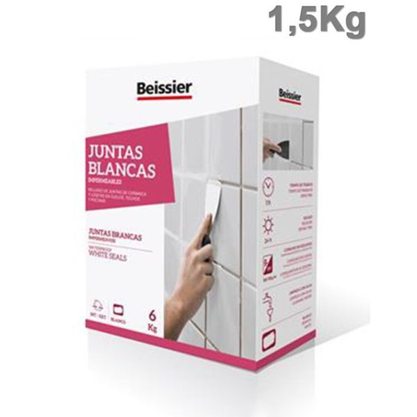 Masilla para juntas blancas impermeables 1,5 kg