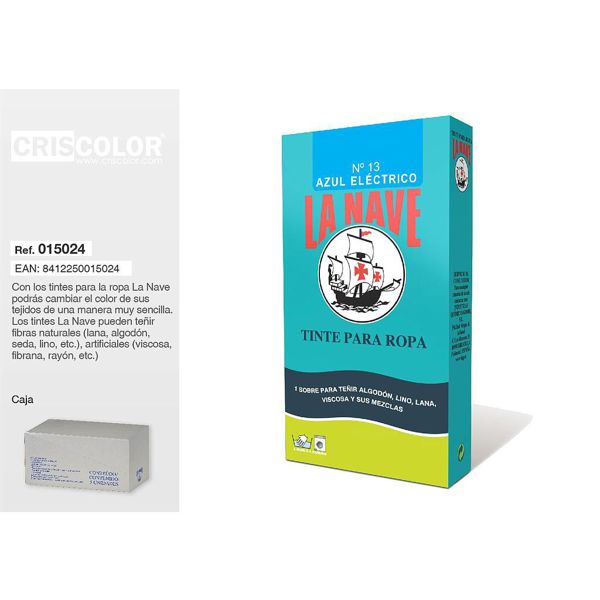 [015024] tinte ropa azul electrico 1s/20gr nº13